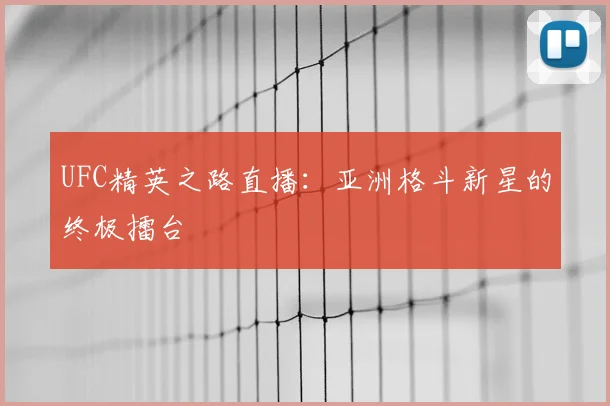 UFC精英之路直播：亚洲格斗新星的终极擂台